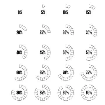 Countur progress indicators set, vector illustration for design Stock Illustration