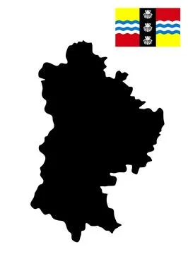 County Bedfordshire map flag vector silhouette Stock Illustration