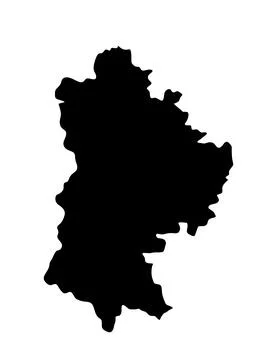 County Bedfordshire map vector silhouette illustration Ilustração Stock