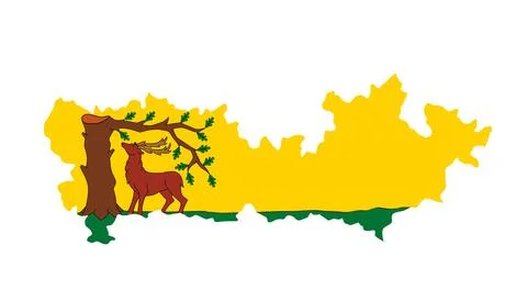 County Berkshire map flag vector silhouette Stock Illustration
