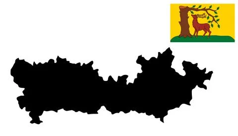 County Berkshire map flag vector silhouette Ilustração Stock