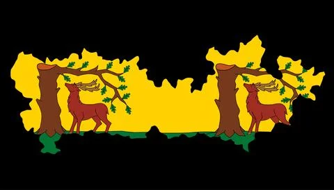 County Berkshire map flag vector silhouette 库存插图