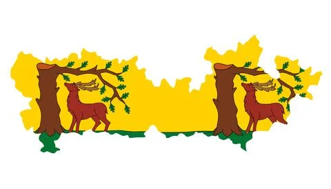 County Berkshire map flag vector silhouette 스톡 일러스트