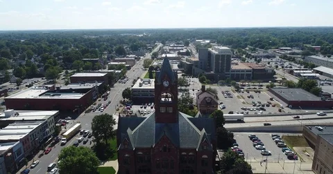 County Courthouse Aerial Circle Stock Footage 79731995