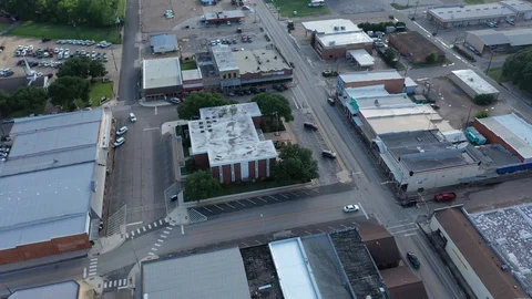 County Courthouse and town square, Madisonville, Texas, USA Stock Footage 129207838