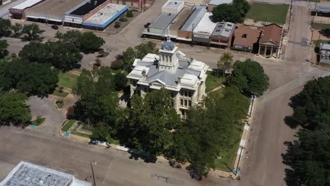 County Courthouse Rooftop and Town Square, Downtown, Cameron, Texas, USA Stock Footage 140624281