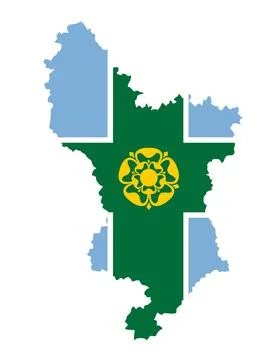 County Derbyshire map flag vector silhouette illustration Ilustração Stock