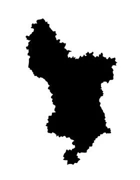 County Derbyshire map vector silhouette illustration Stock Illustration
