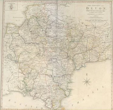 THE COUNTY OF DEVON Author(s): Donne, Benjamin Maps K.Top.11.62. Place of ... Stock Photos