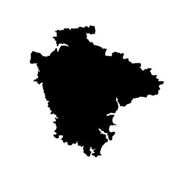 County Devon map vector silhouette illustration Stock Illustration