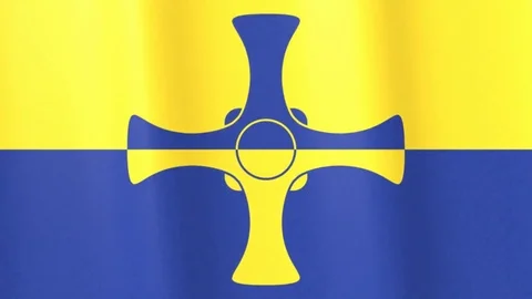 County Durham realistic flag looping HD background Stock Footage 84280576
