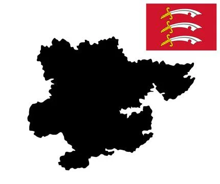 County Essex map flag vector silhouette illustration Иллюстрация