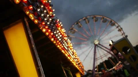 County Fair Laights at Night 库存影片 12922962