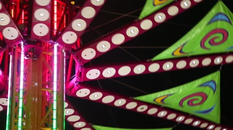 County Fair Ride at Night Stock Footage 52263903
