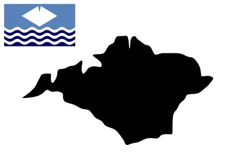 County Isle of Wight map flag vector silhouette Stockillustratie