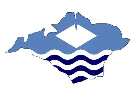 County Isle of Wight map flag vector silhouette Stock Illustration