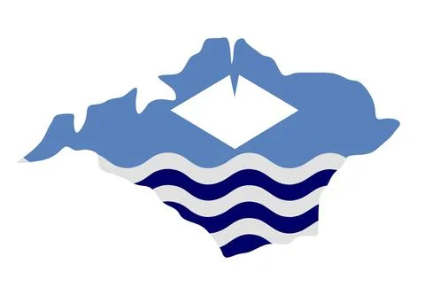 County Isle of Wight map flag vector silhouette Stock Illustration