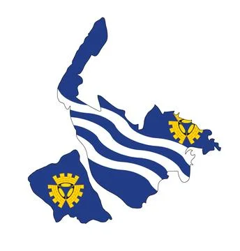 County Merseyside map flag vector silhouette illustration イラスト素材