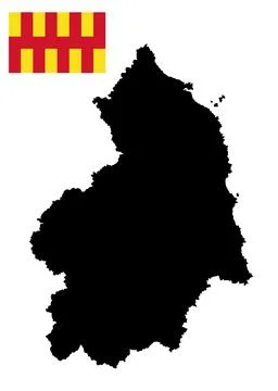 County Northumberland map flag vector silhouette イラスト素材