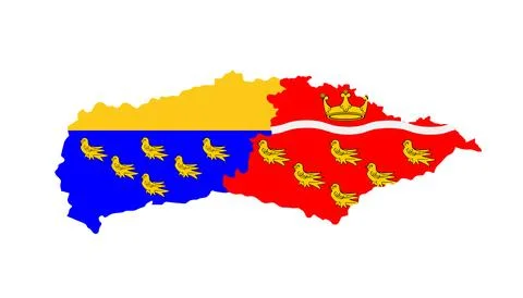 County Sussex map flag vector silhouette illustration Ilustração Stock