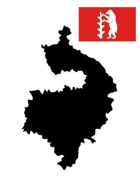County Warwickshire map vector silhouette Stock Illustration