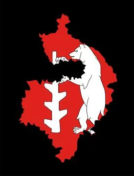 County Warwickshire map vector silhouette Stock Illustration