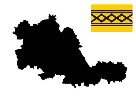 County West Midlands map flag vector silhouette Stock Illustration