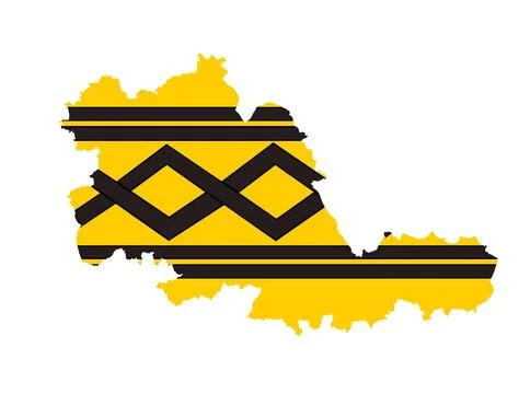 County West Midlands map flag vector silhouette Illustrazione stock