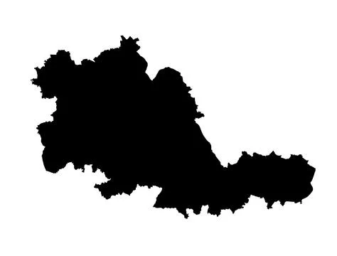 County West Midlands map vector silhouette Stock Illustration