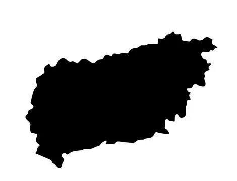 County West Sussex map vector silhouette illustration Ilustração Stock