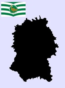 County Wiltshire map flag vector silhouette Illustrazione stock