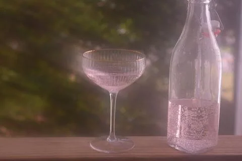 Coupe and Bottle Stock Photos