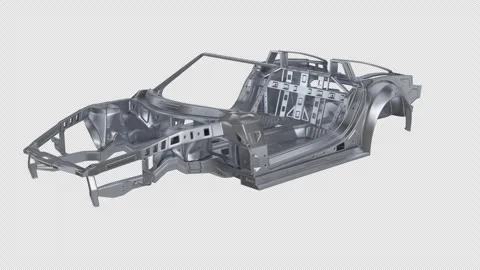 Coupe Car Frame 360 Panoramic Animation on Transparent Background in 4K Stock Footage 301891734