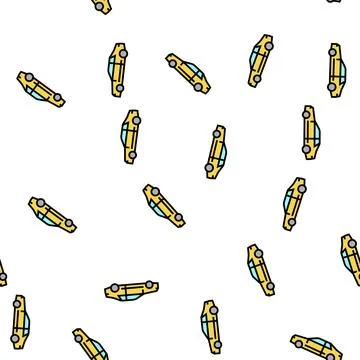 Coupe car vector seamless pattern Illustrazione stock