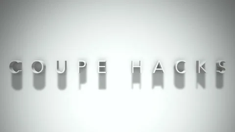 Coupe hacks 3D title animation with shadows on a white background Stock Footage 297514739