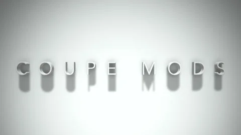 Coupe mods 3D title animation with shadows on a white background Vídeo Stock 297514749