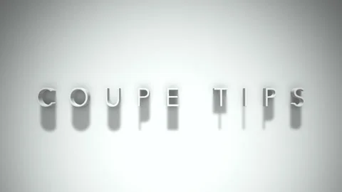 Coupe tips 3D title animation with shadows on a white background Video stock 297514802