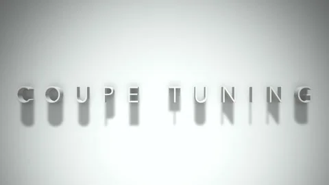 Coupe tuning 3D title animation white text on a white background Stock Footage 299822989