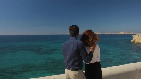 A couple admires the view Stock Footage 146692674