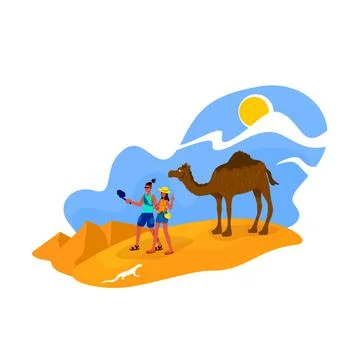 Couple in Africa 2D vector web banner, poster Ilustração Stock