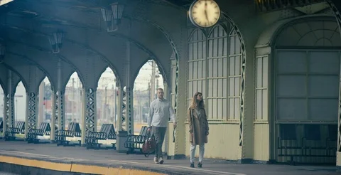 Couple After Long Separation Stock Footage 78768873