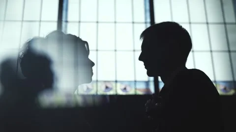 Couple Against The Window Stock Footage 64257737