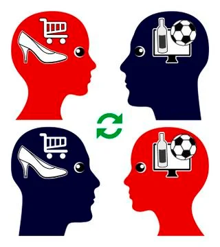 Couple and Emotional Intelligence Illustrazione stock