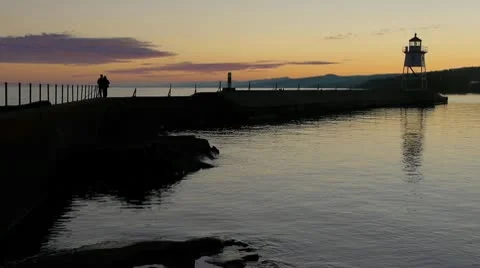 Couple And Lighthouse Stock Footage 8989248