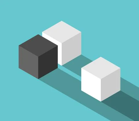 Couple and odd cube Stock Illustration
