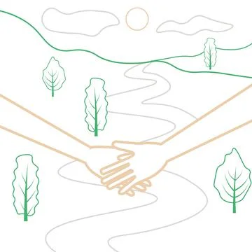 Couple and path Stock Illustration