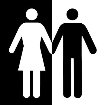 Couple and single icon flat Stock Illustration