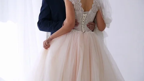 The couple are embracing in the studio Stock Footage 71369931