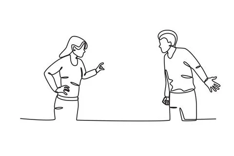 A couple argued angrily Stock Illustration