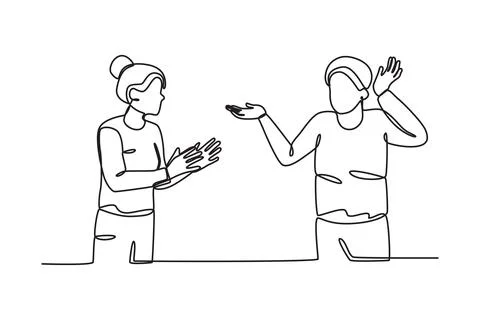 A couple argues the problem Stock Illustration